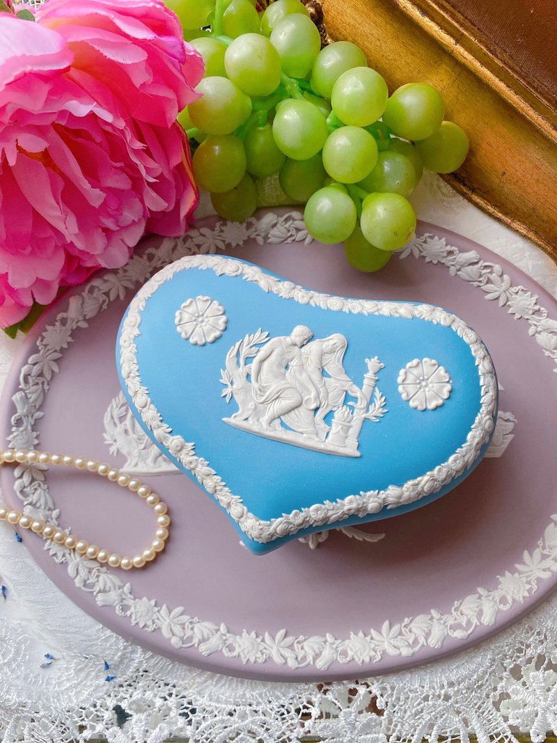 英国骨瓷Wedgwood jasper蓝色浮雕希腊神话珠宝盒情人节礼物 - 收纳用品 - 其他材质 蓝色