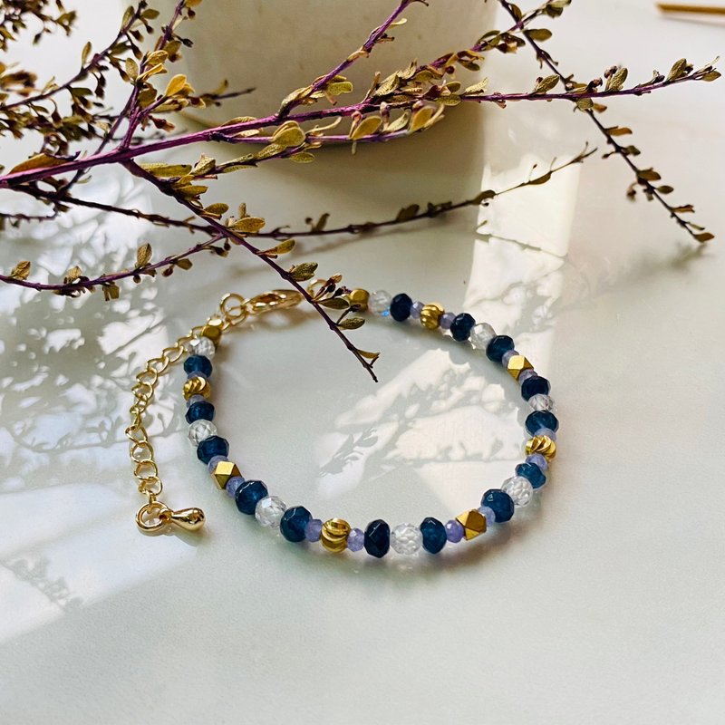 TITANIC-黑玉髓 坦桑石 锆石 - 手链/手环 - 半宝石 