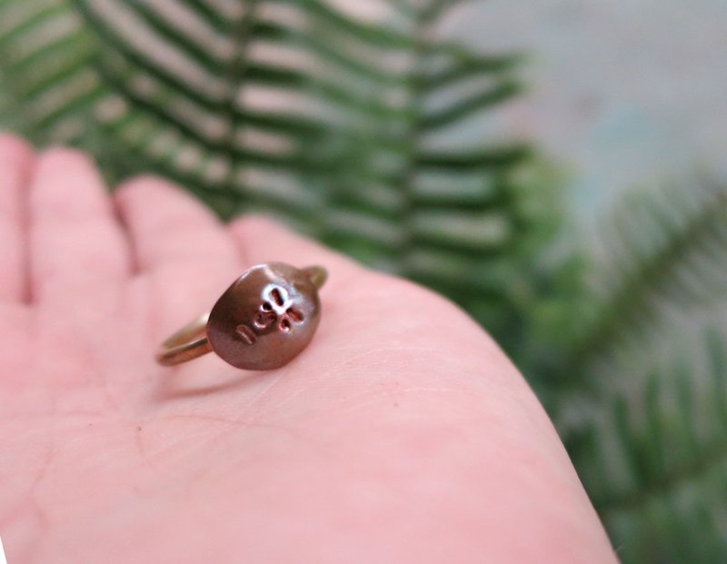 个性人脸双色铜戒 - 戒指 - 铜/黄铜 