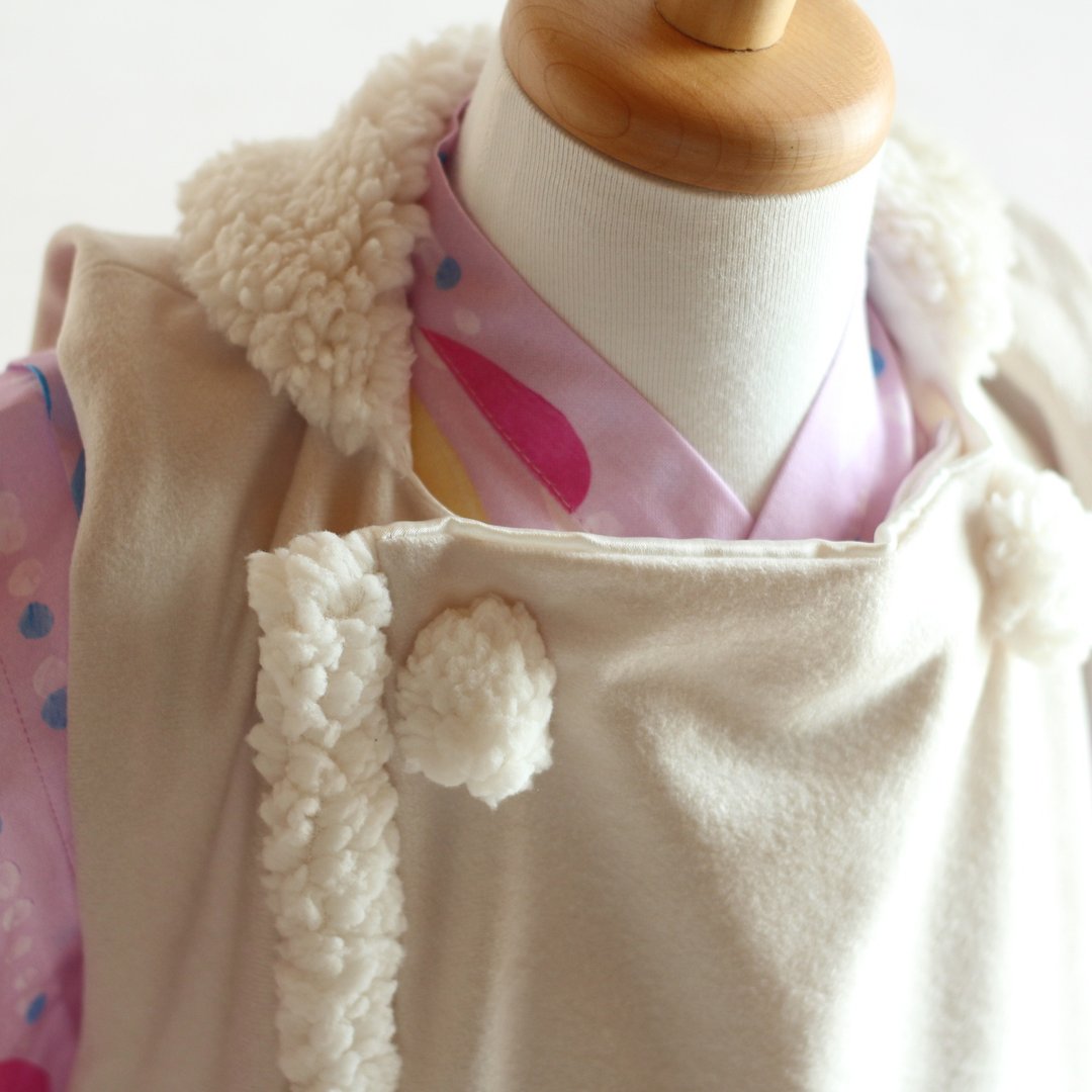 90【Casual KIMONO】cute and fluffy overcoat  Candy Rain pink  90 size KIMONO - 童装礼服/连衣裙 - 棉 