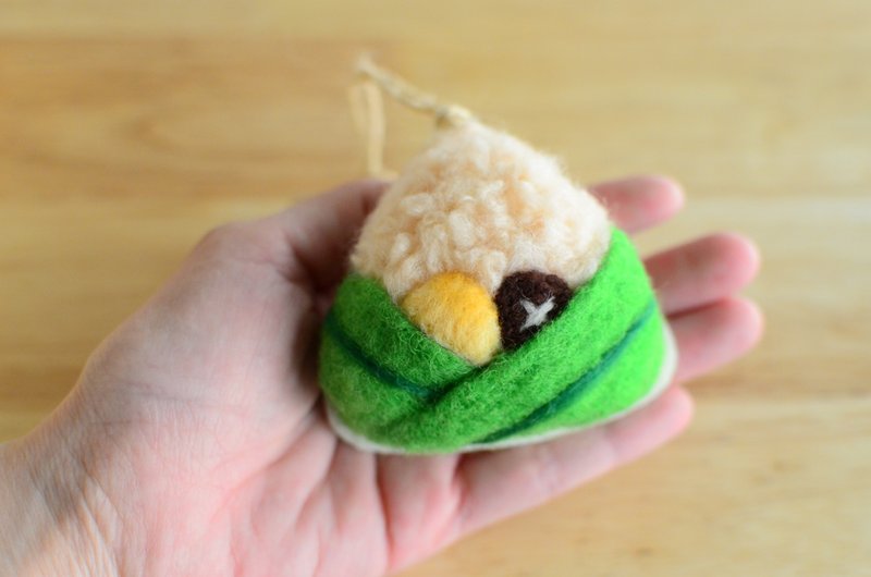 在线课程材料包-基础1 羊毛毡(针毡)端午节限定粽子香包(影片教学 - 编织/刺绣/羊毛毡/裁缝 - 羊毛 咖啡色