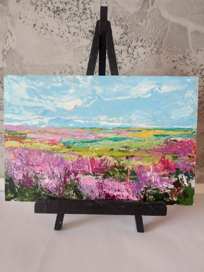Original oil painting. Landscape painting. Flower abstract painting. - 海报/装饰画/版画 - 其他材质 紫色
