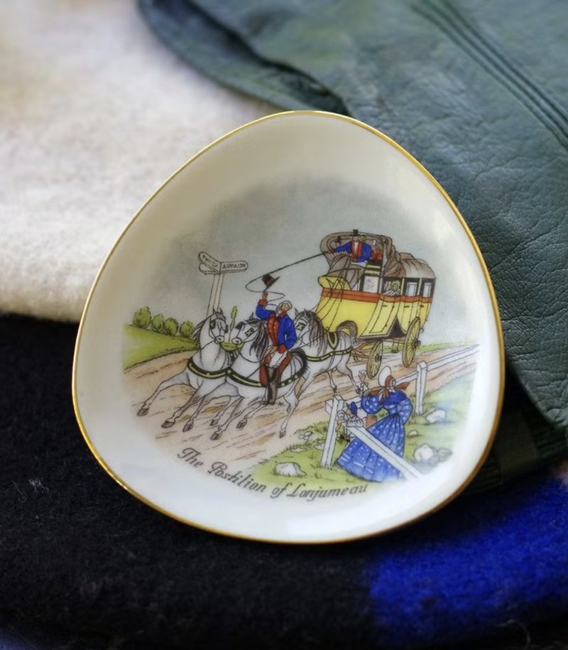 老杂货古董 古典 陶瓷 小碟子 小盘子 Vintage w118 - 其他 - 其他金属 金色