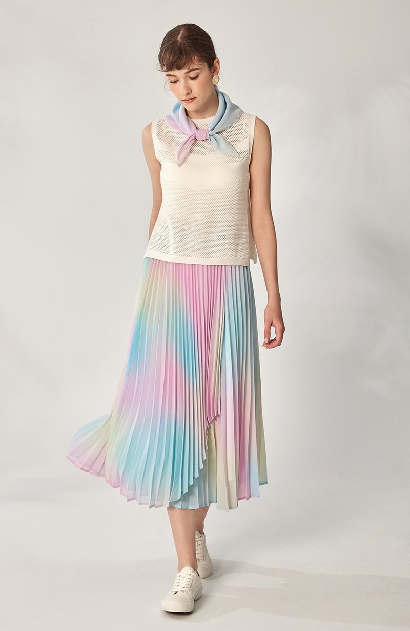 可调式褶裙 (21S1SK01) - 裙子 - 聚酯纤维 多色