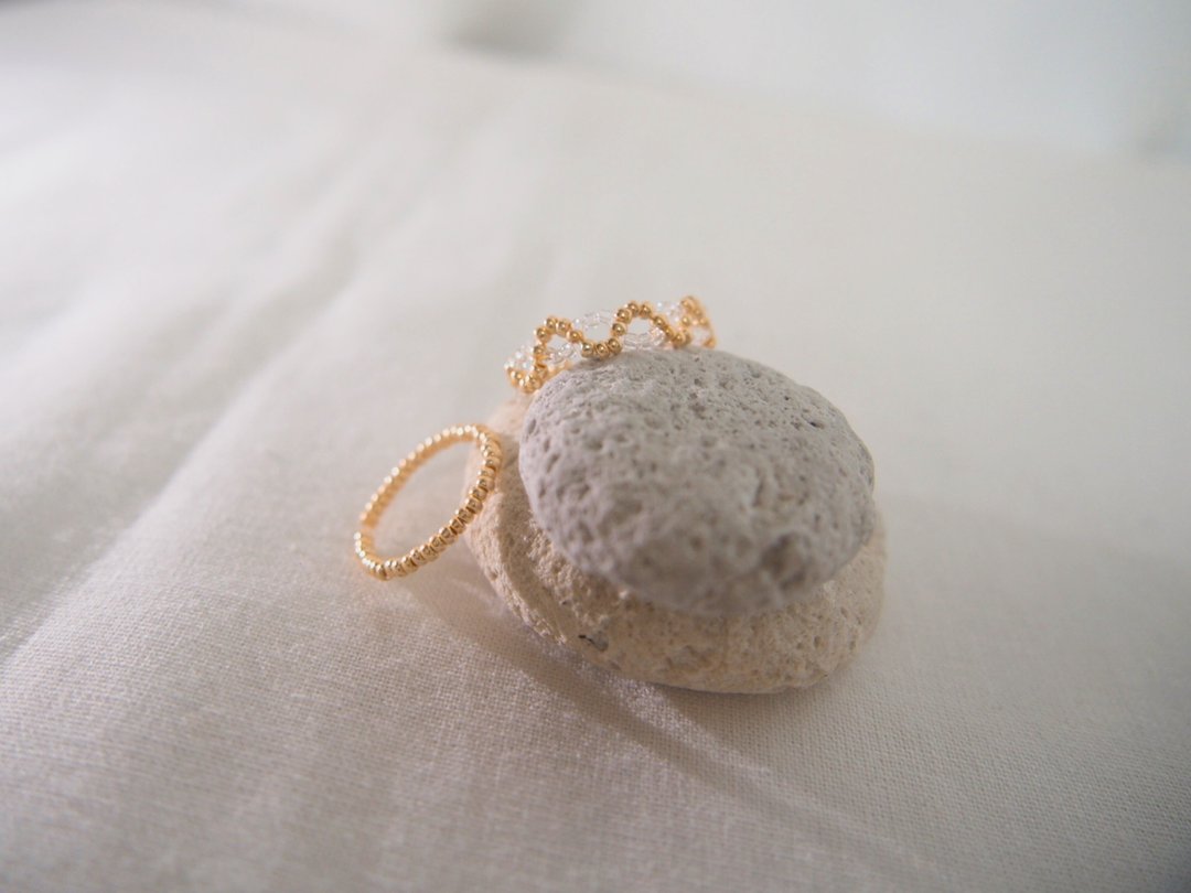 bead ring naminami gold - 戒指 - 其他材质 金色