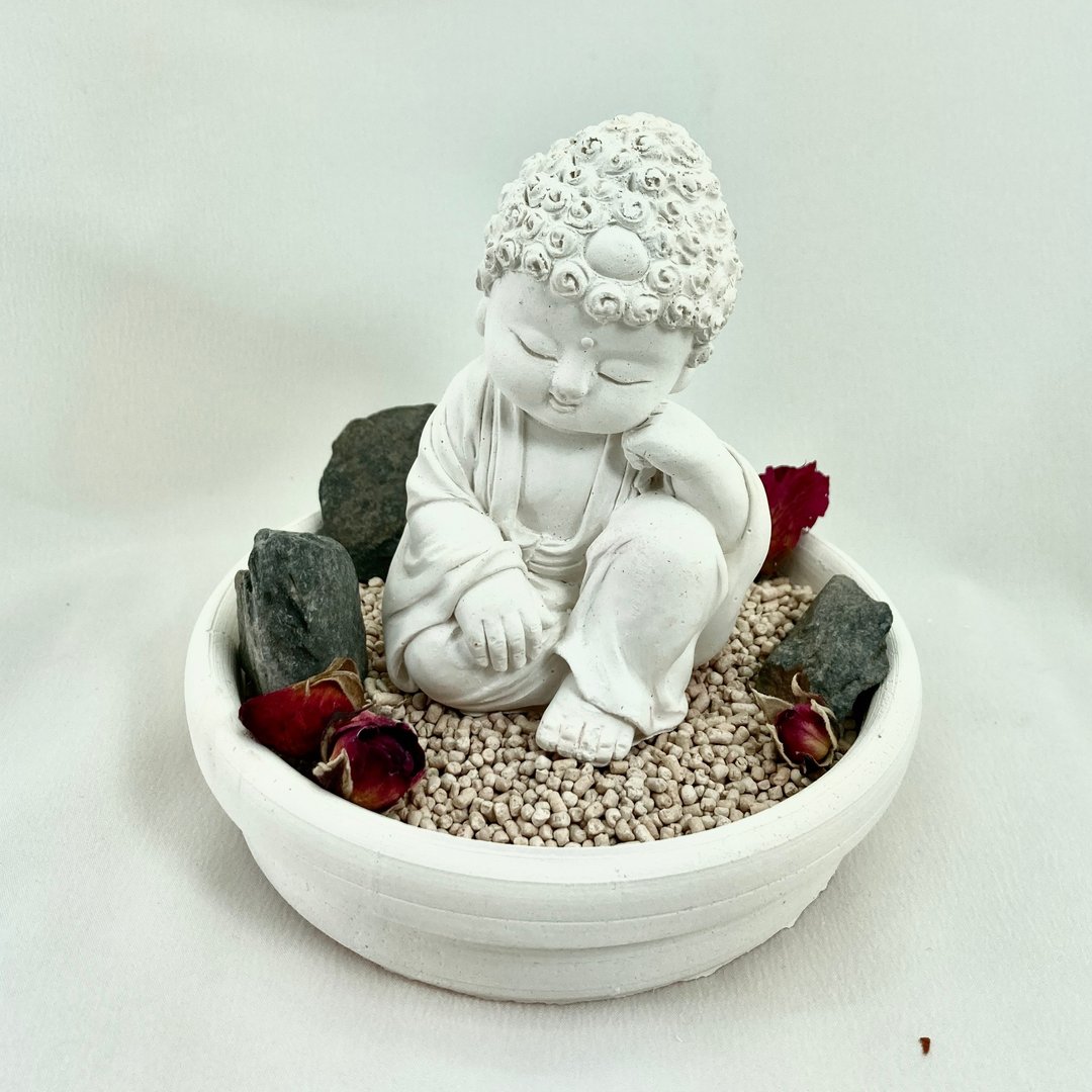 净念吉祥小佛之悟道 中盘豪华套组 扩香套组 居家香氛 - 香薰/精油/线香 - 其他材质 白色