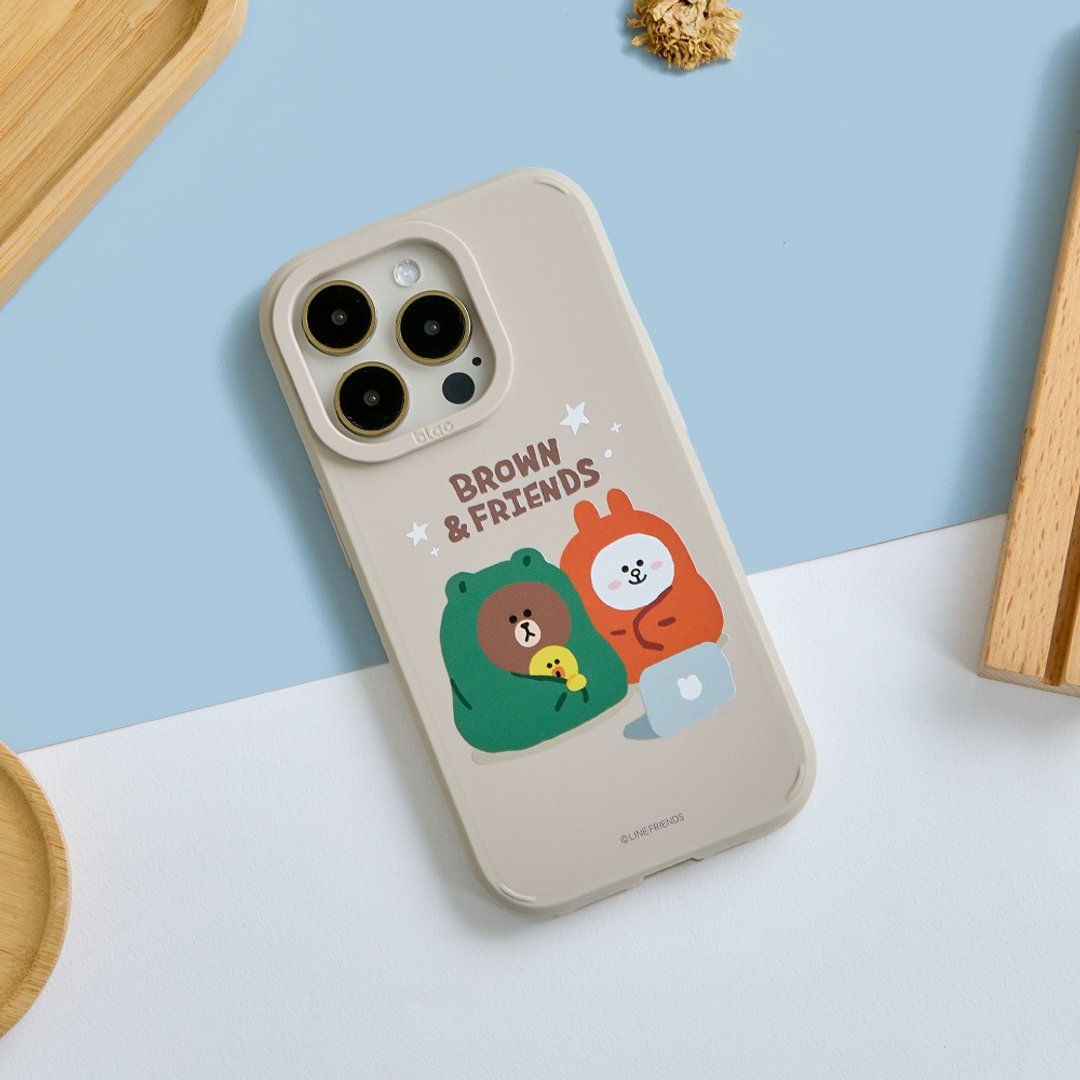 LINE FRIENDS经典-窝在被窝峡谷强悍MagSafe iPhone手机壳 - 手机壳/手机套 - 硅胶 多色