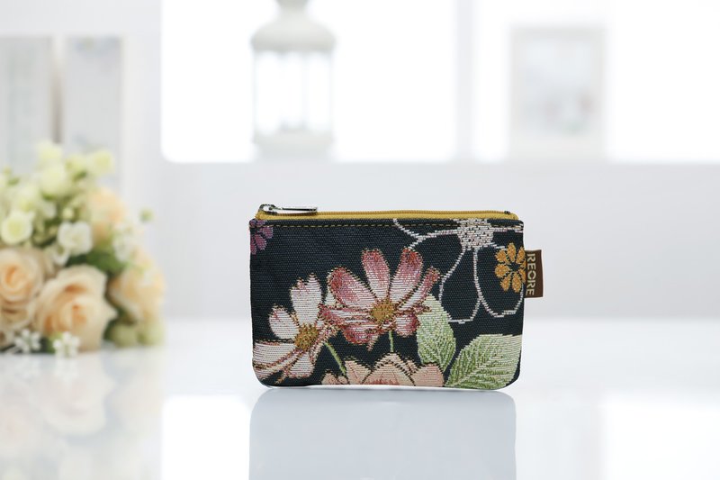 零钱包 卡片隔层 / 防泼水 平织缇花 赏夜菊 - 零钱包 - 其他材质 多色