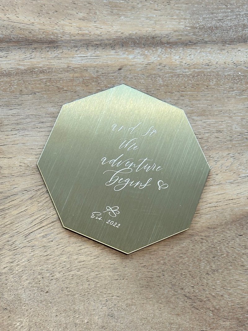 MYLOVEHK 个人化订製婚礼礼物商务送礼 - 杯垫 - 其他金属 金色