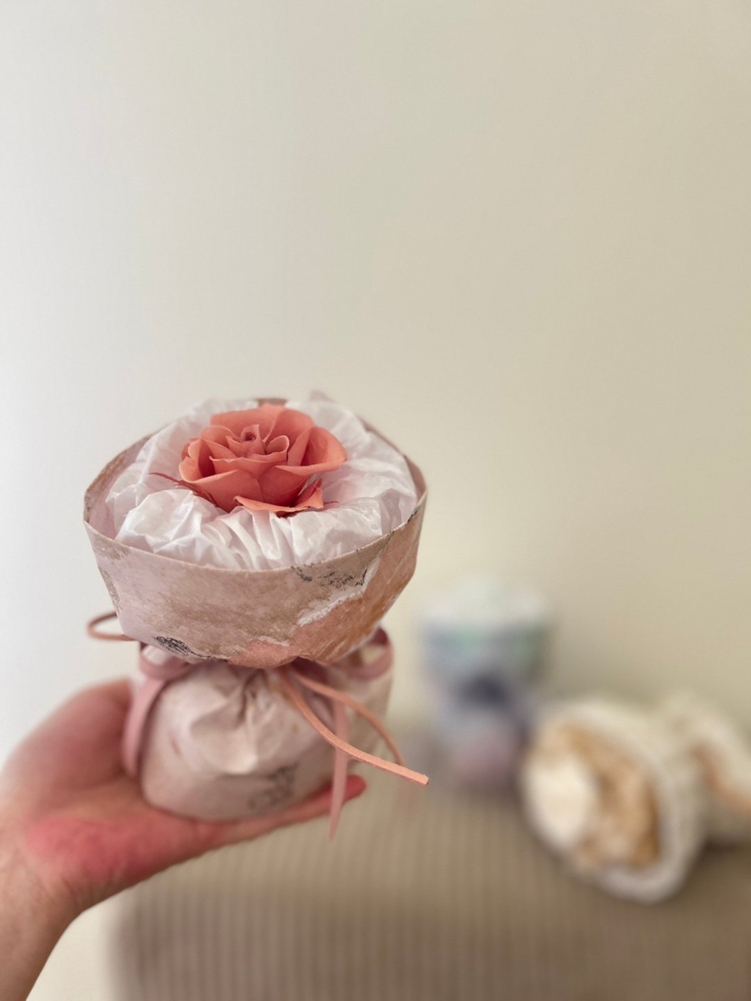 【关于花艺 │永生迷你花束】现货 情人节花束 永生花束 小香风 - 干燥花/捧花 - 植物．花 粉红色