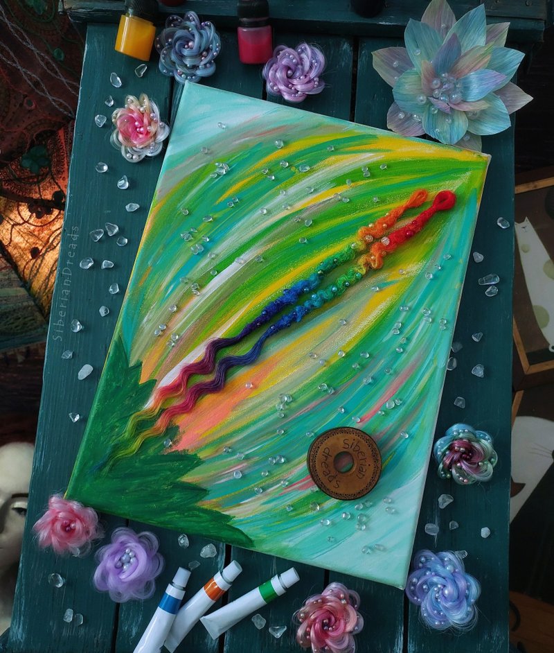 彩虹渐层造型发束，夹式发片，节庆造型 - 发饰 - 其他材质 