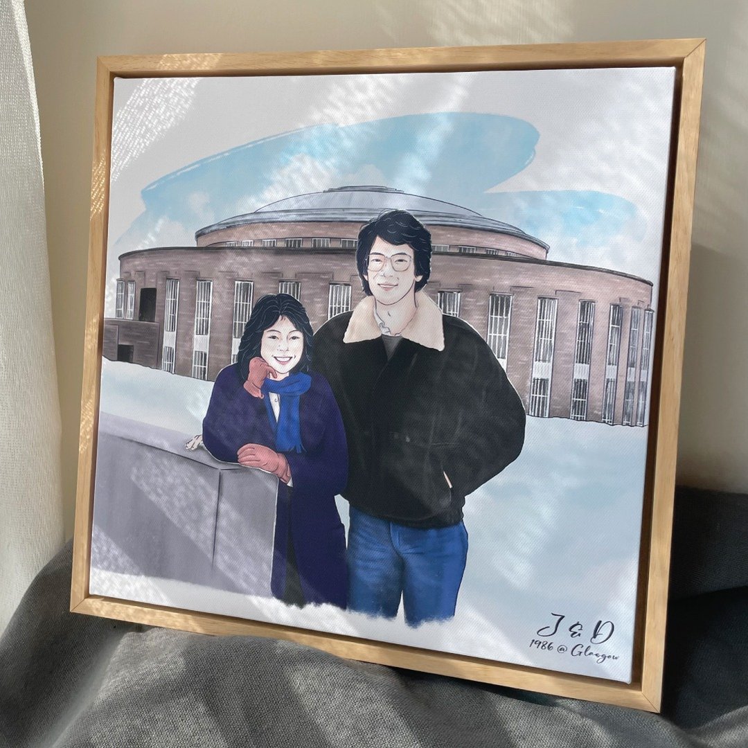 加购。木框画布画 | 定制 人像 情侣 宠物 家庭 结婚 礼物 纪念日 - 电子手绘真人画像/绘画/插画 - 其他材质 