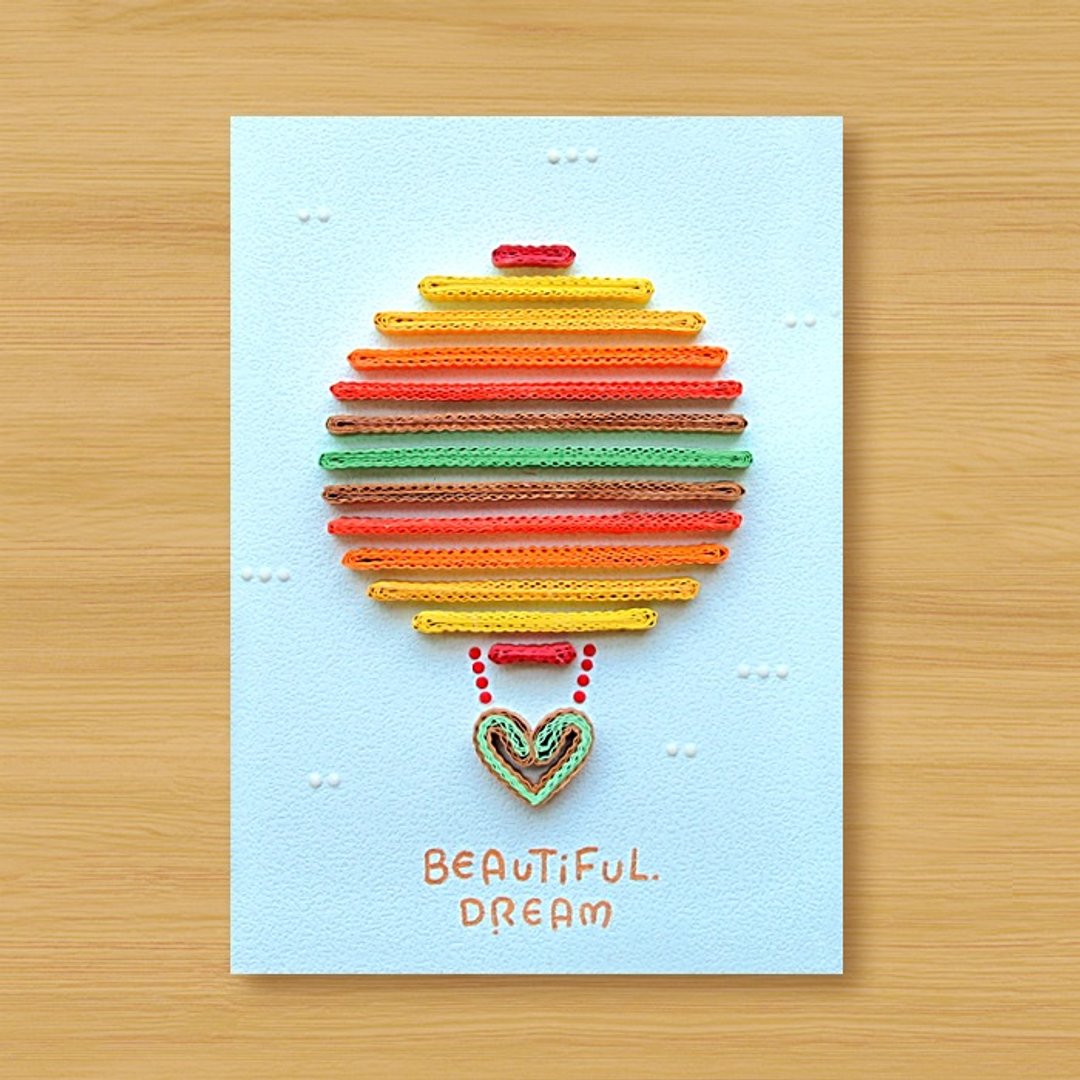 手工卷纸卡片 _ 梦想热气球 Beautiful Dream _C - 卡片/明信片 - 纸 红色