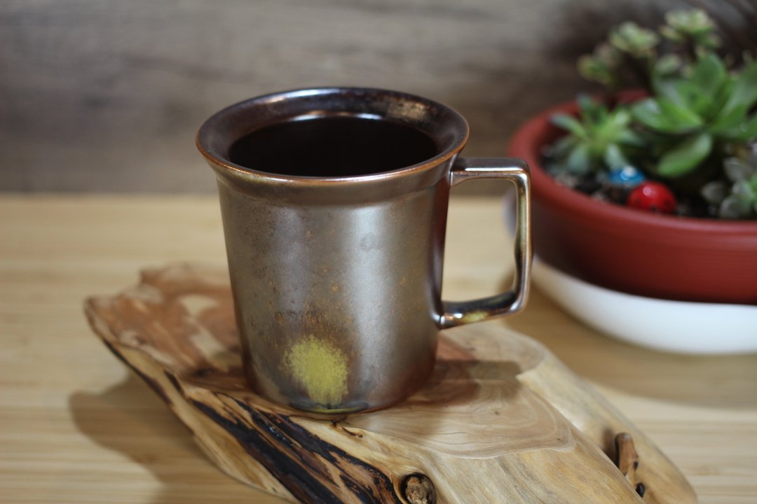【沐春生活】240ml 柴烧古铜金 方韵杯 咖啡杯 台湾莺歌制 - 咖啡杯/马克杯 - 瓷 