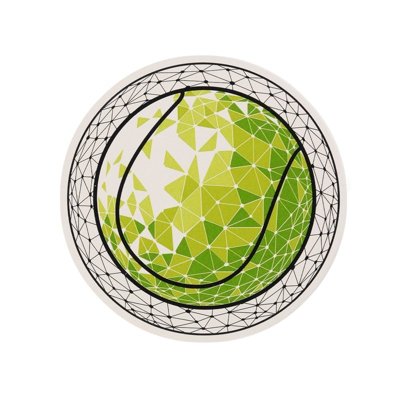 -新太源-响应世大运－网球吸水杯垫 台湾No.1 - 杯垫 - 瓷 黑色