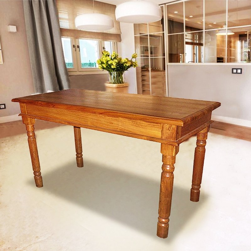 【吉迪市100%全柚木家具】KLA-27A 柚木圆脚造型餐桌 典雅 高质感 - 餐桌/书桌 - 木头 咖啡色