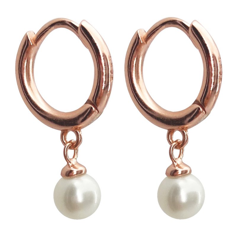 经典珍珠吊饰耳环 - 耳环/耳夹 - 纯银 多色