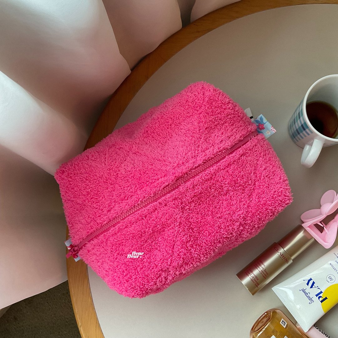 Lady Pink Terry Pouch - 化妆包/杂物包 - 棉 多色