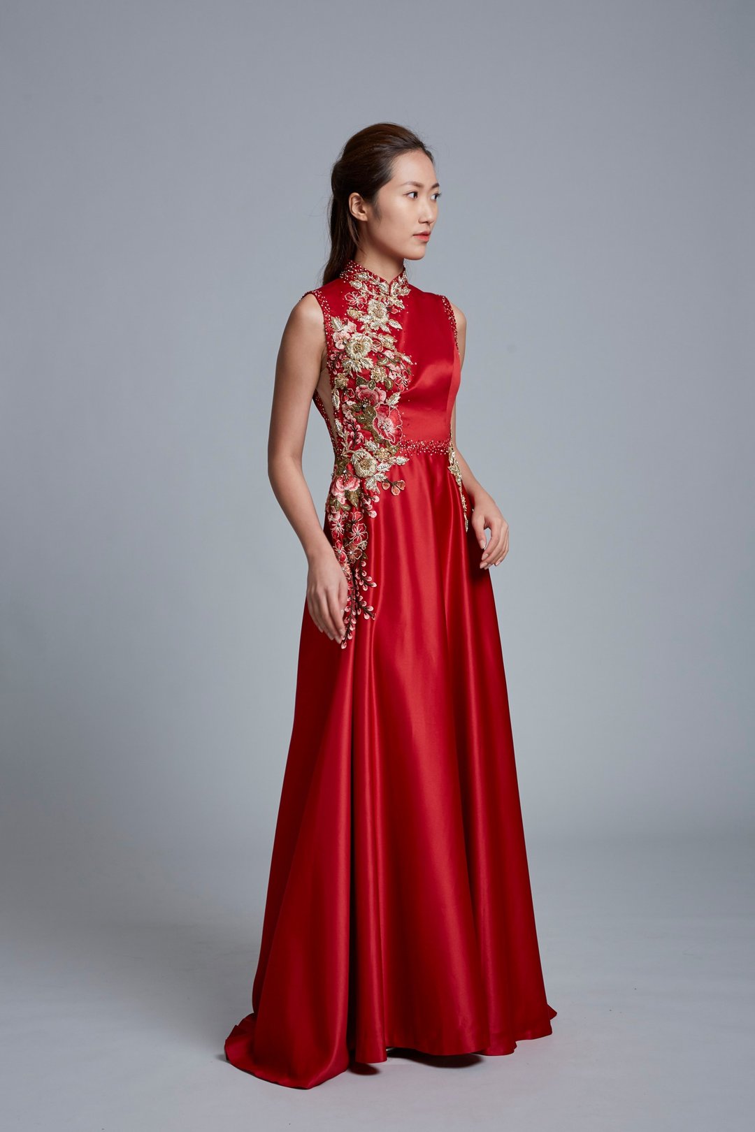 红紫荆新娘旗袍 | 香港设计 | 婚礼服饰 | 敬茶服饰 | 新娘裙 - 旗袍 - 其他材质 红色