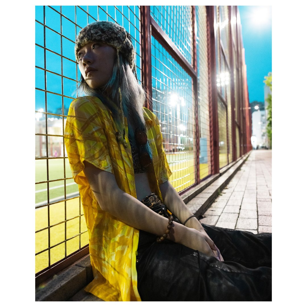 复古几何结构人造丝短袖夏威夷衬衫【船厂】 - 女装衬衫 - 其他人造纤维 黄色
