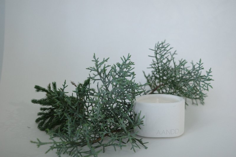 The Pond Candle | 冷杉森林 | 手工水泥香氛蜡烛 - 蜡烛/烛台 - 水泥 白色