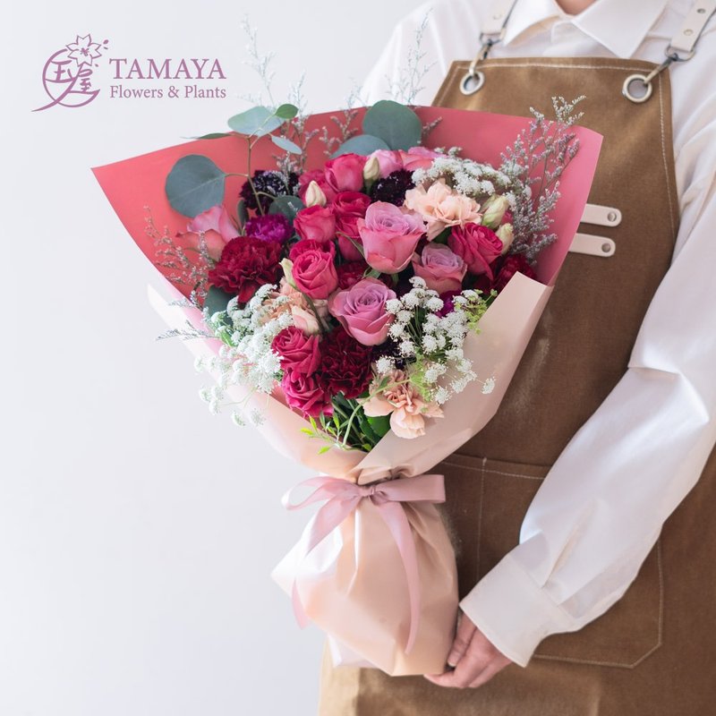 幸福红温柔花束 - 植栽/盆栽 - 植物．花 红色