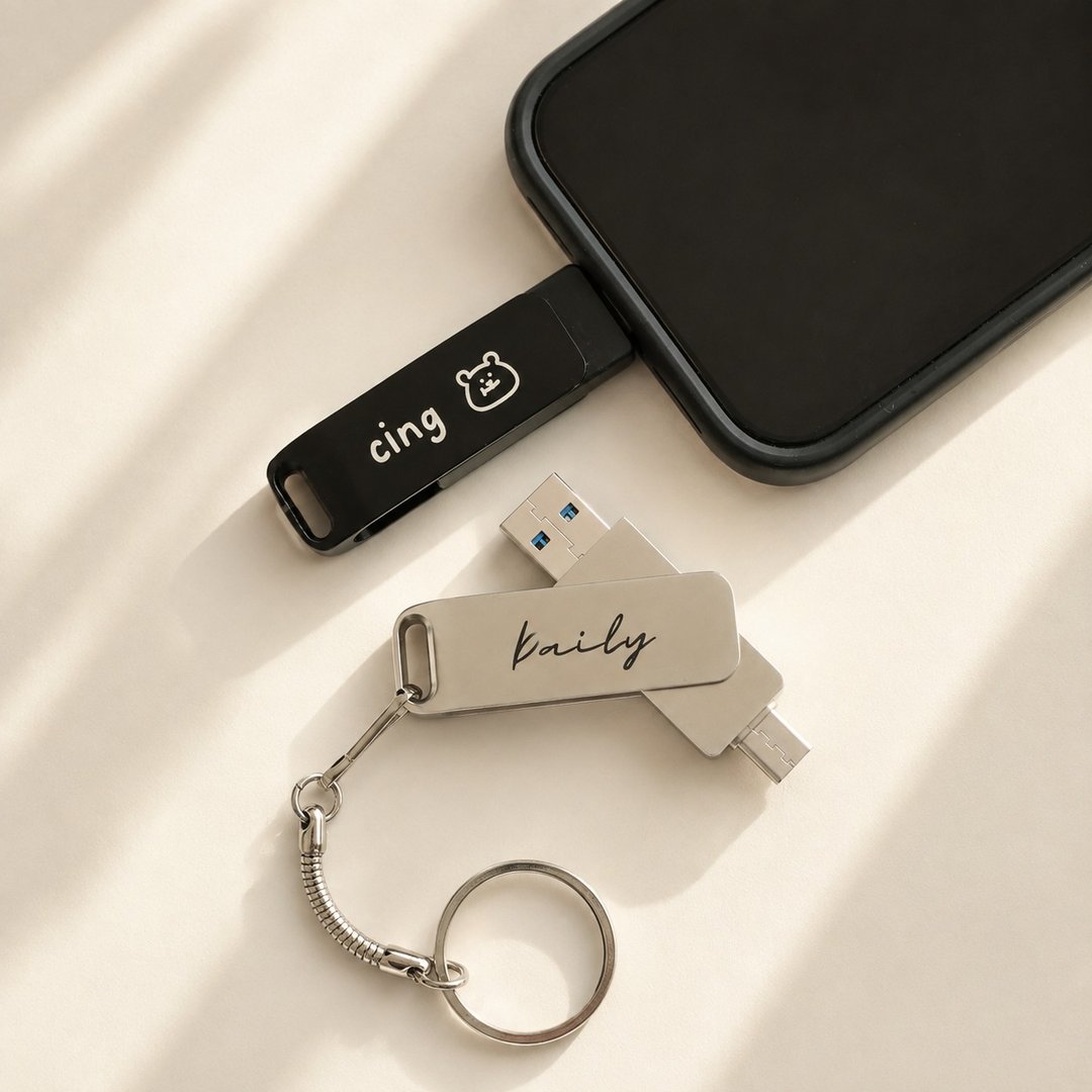 办公报告 定制化双用USB 双用旋转随身碟 type-a type-c 质感 - 其他 - 其他金属 