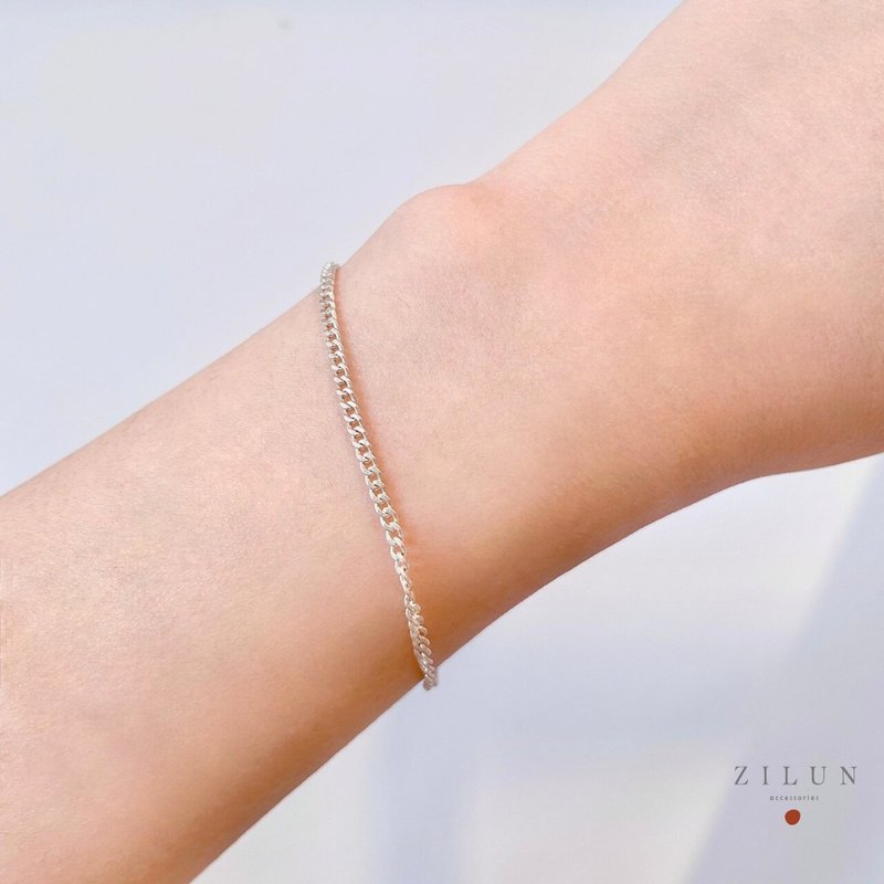 │简约│高质感 • 扁圈 • 百搭 • 纯银手链 • 抗过敏 可碰水 - 手链/手环 - 纯银 