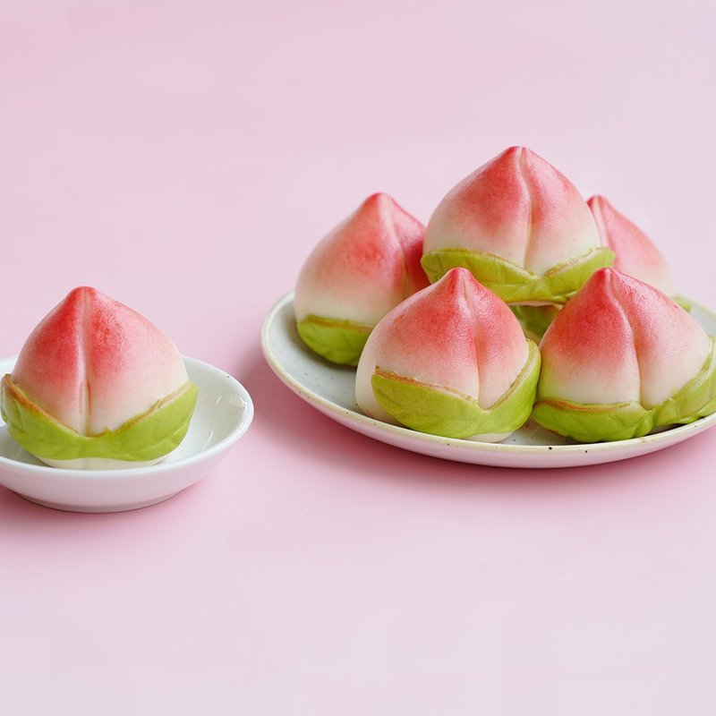 美姬馒头 极品寿桃鲜乳绿豆沙包 一盒6入 - 其他 - 其他材质 咖啡色