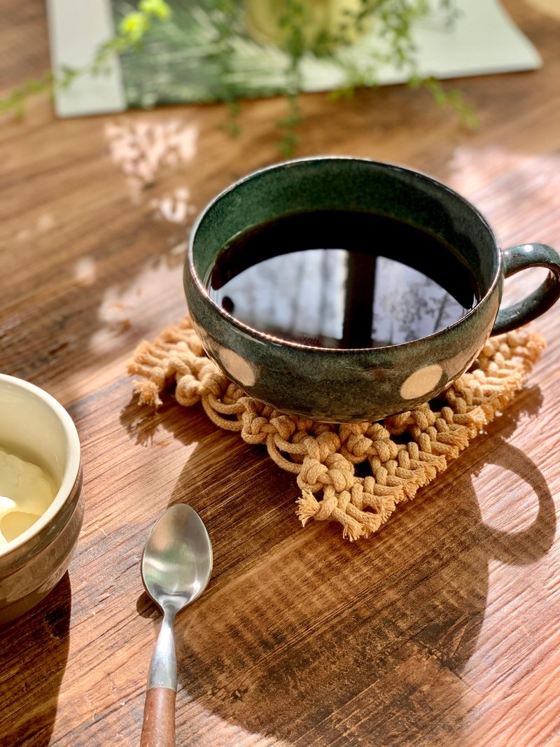 【 Macrame DIY 材料包】 莫兰迪杯垫/置物垫 - 编织/刺绣/羊毛毡/裁缝 - 棉．麻 