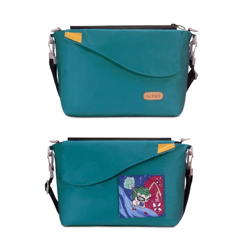 【再生宝特瓶环保布】遛遛包_斜背+托特二包合一_非常蓝 - 侧背包/斜挎包 - 聚酯纤维 