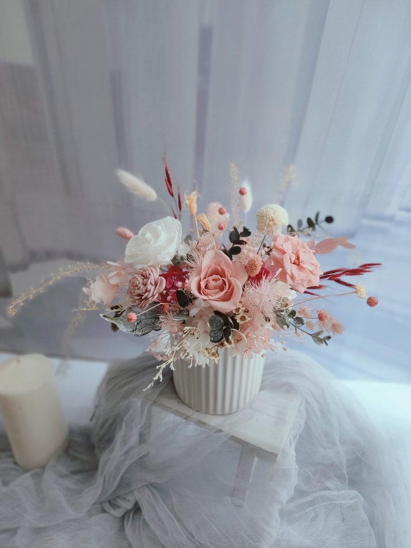 【一人成班】花艺手作课程-开幕永生桌花 不凋盆花 - 植栽 - 植物．花 