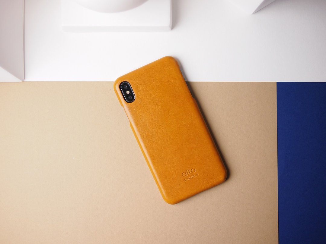 真皮手机壳背盖iPhone Xs Max 6.5寸 Original-棕-定制化刻字礼物 - 手机壳/手机套 - 真皮 橘色