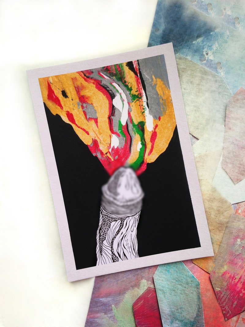 The nude body drawing. Abstract drawing. Nude abstract painting. Nude body art. - 海报/装饰画/版画 - 纸 红色