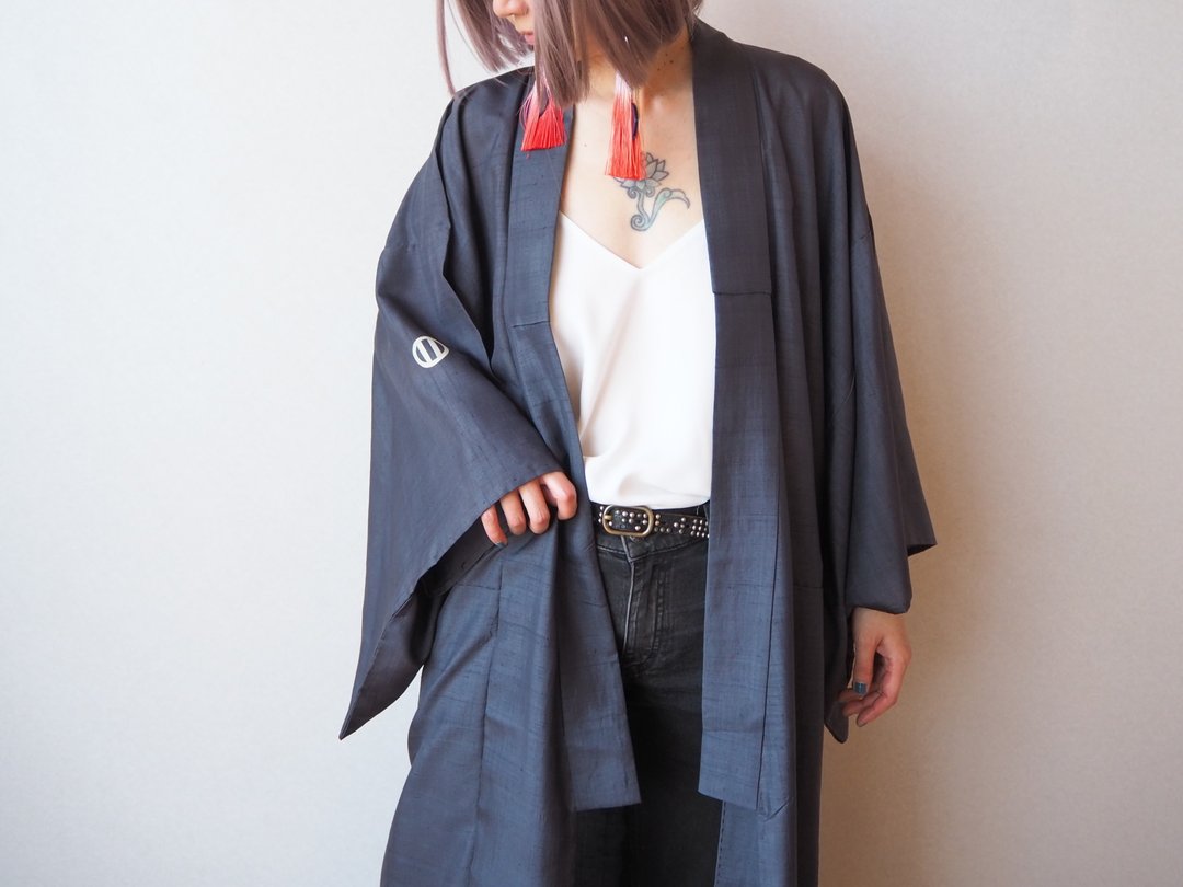 奢华丝绸日本和服、黑色和服长袍、丝绸和服礼服 - 居家服/睡衣 - 丝．绢 