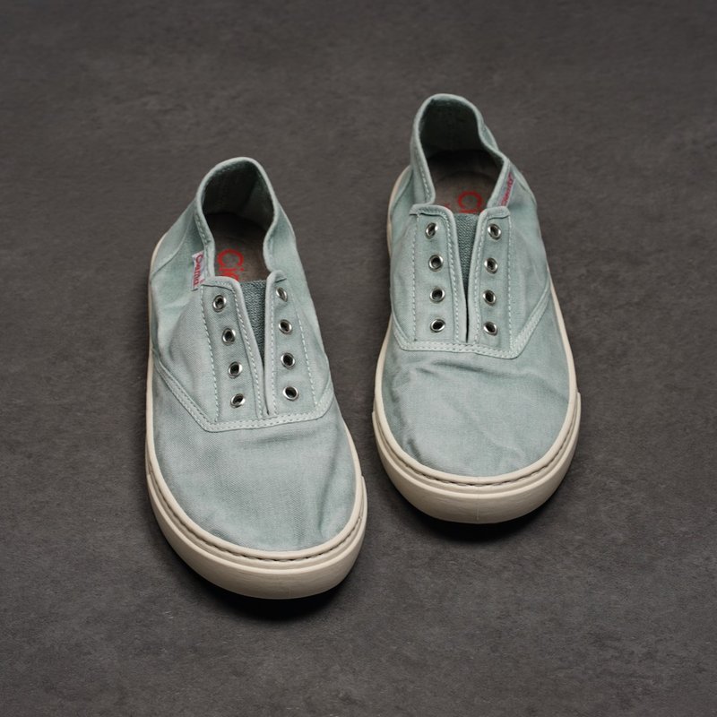 西班牙国民帆布鞋 CIENTA 86777 164 淡绿色 洗旧布料 大人 - 女款休闲鞋 - 棉．麻 黑色