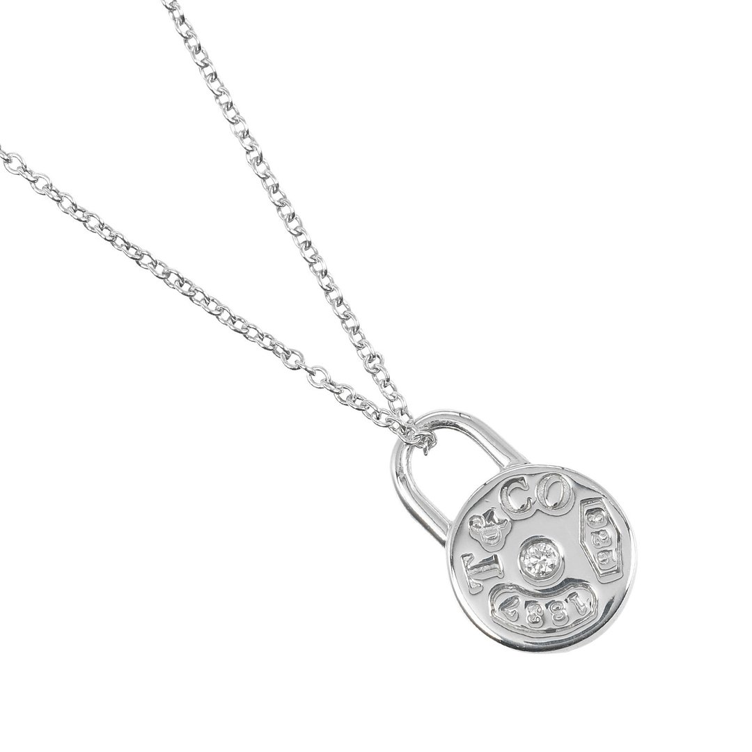 【日本直送】蒂芙尼 TIFFANY&Co. 1837 圆形锁坠项链 银 925 约 2.55g 女仕款 【二手】 - 项链 - 银 银色