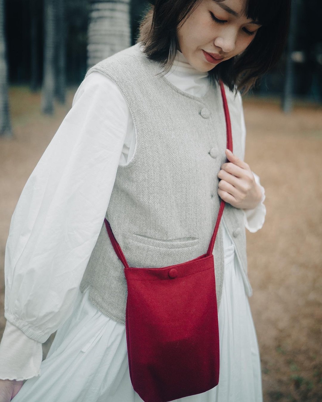 Gemini 双面羊毛背心 | 日本面料 超强保暖 - 女装背心 - 羊毛 灰色
