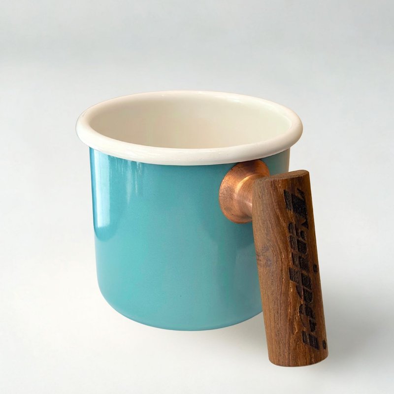 Truvii 柚木把手双色珐琅杯 露营杯 - 湖水蓝 - 其他杯子 - 珐琅 蓝色