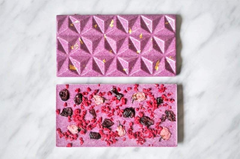 美代子-春樱紫薯果干巧克力砖 - 巧克力 - 新鲜食材 紫色