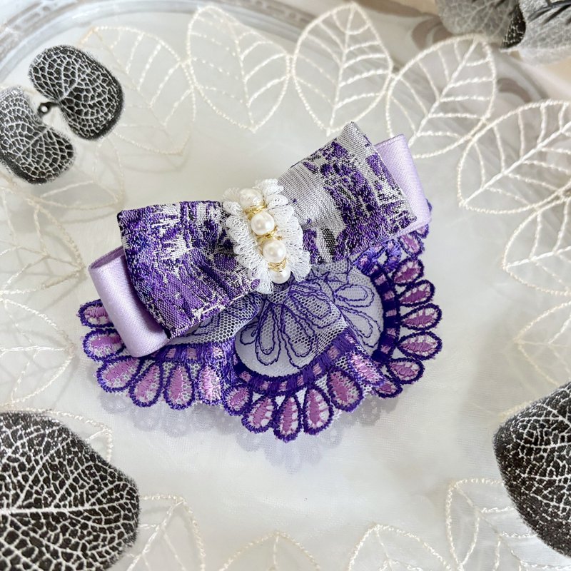 裙摆蝴蝶结发夹/ 蕾丝弹簧夹 发梳 发叉 边夹 压夹 马尾夹 浏海夹 - 发饰 - 其他材质 紫色