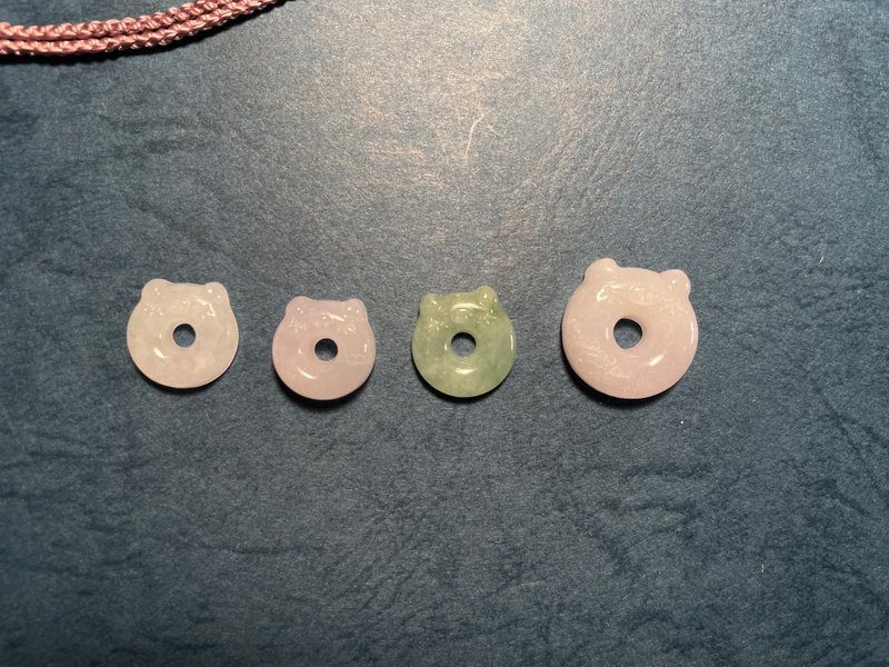 【定制/订金/补运费链接】**茹-天然翡翠小猪贝果玉圈 - 手链/手环 - 玉石 绿色