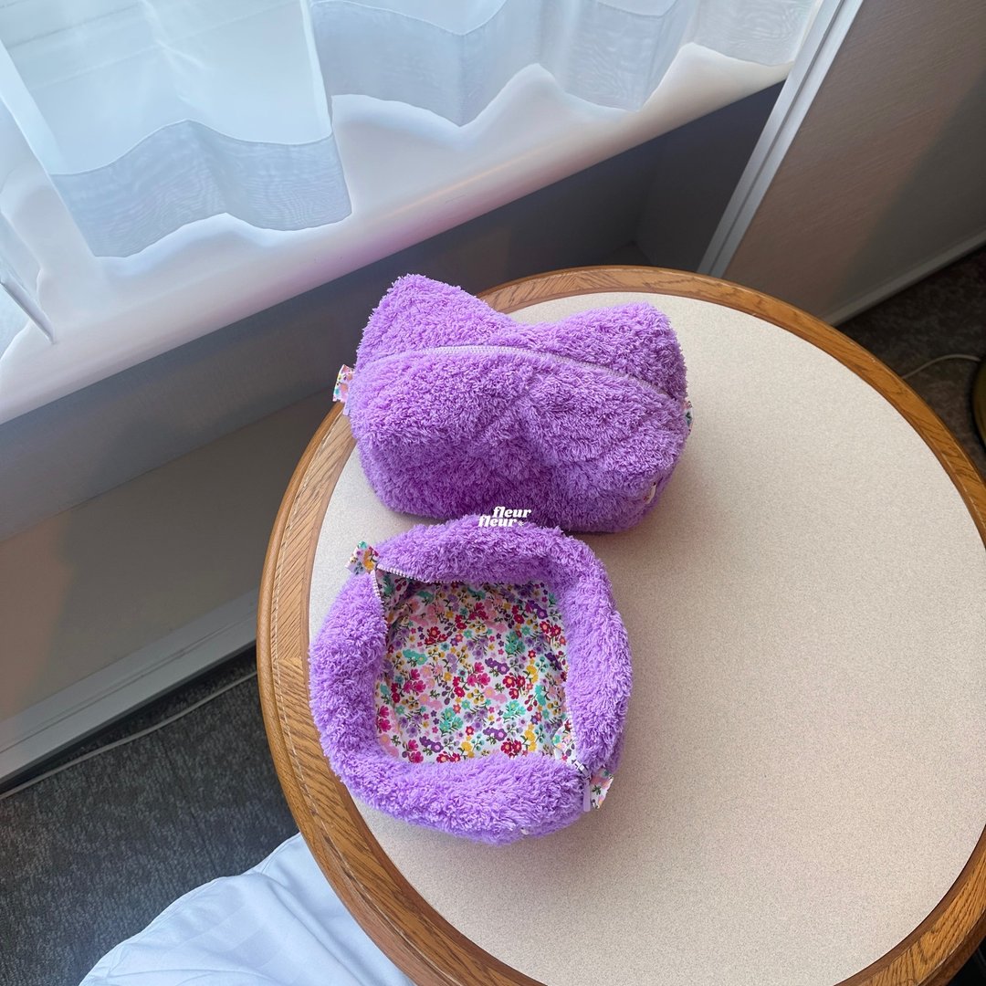 Amethyst Terry Pouch - 化妆包/杂物包 - 棉 紫色