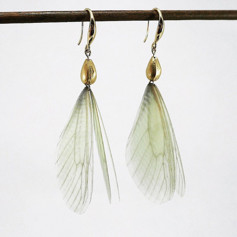 No.867 LEPIDOPTERA 鳞翅耳饰 - 耳环/耳夹 - 铜/黄铜 金色