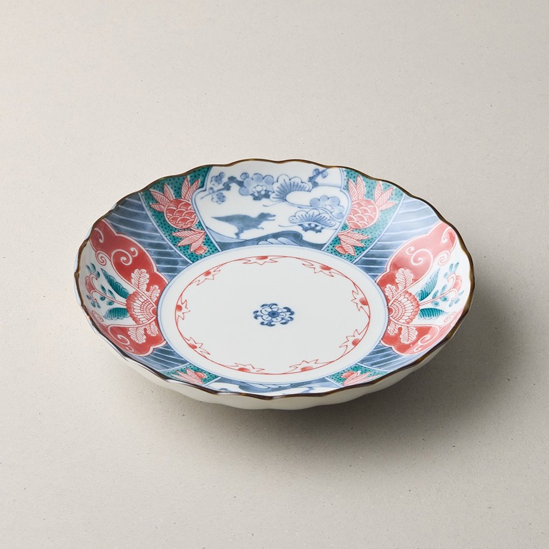 日本美浓烧 - 江户良缘龙深盘 (23cm) - 盘子/餐盘/盘架 - 瓷 多色
