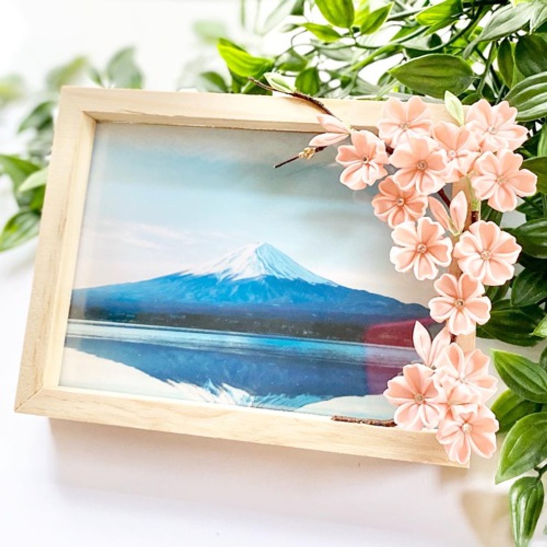 Knob work photo frame Mt. Fuji Sakura Interior - 画框/相框 - 棉 粉红色