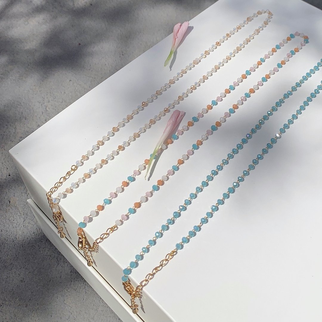 夏日淡彩串珠项链 Twinkle beads Necklace - 项链 - 压克力 多色