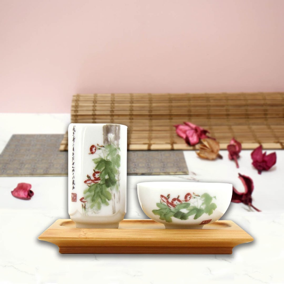 春意盎然-齊白石牽牛花聞香杯組 - 茶具/茶杯 - 瓷 