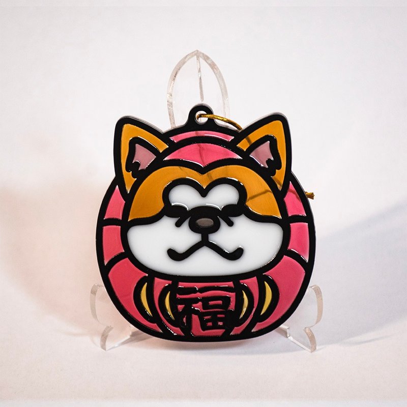 动物达摩 (秋田犬) 招财挂饰 多色开运 手工彩绘 开运匙扣 - 摆饰 - 压克力 多色