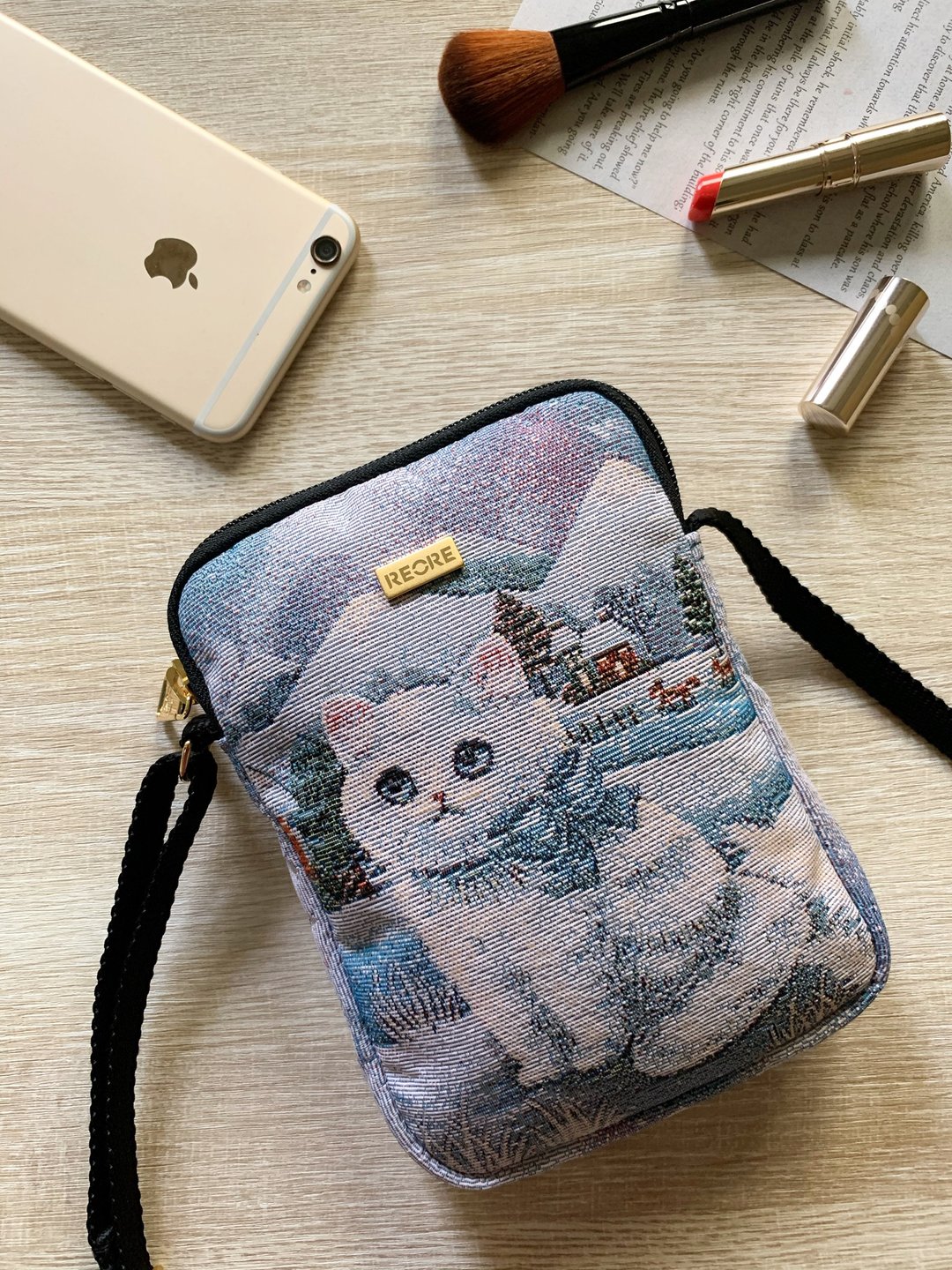 手机袋  防泼水 平织缇花 极光波斯猫 莱拉 - 手机壳/手机套 - 防水材质 多色